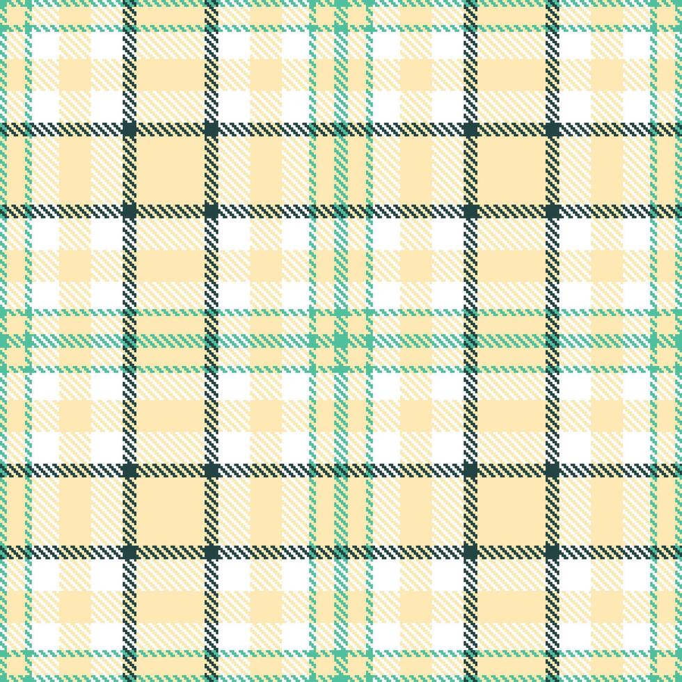 Neon Pale Peach and Dusty White Seamless Tartan Textile Design vector