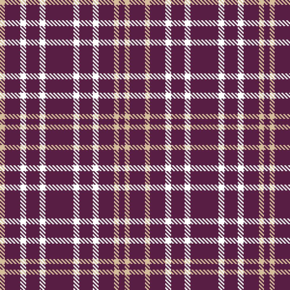 Modern Deep Plum Seamless Tartan Textile Design vector