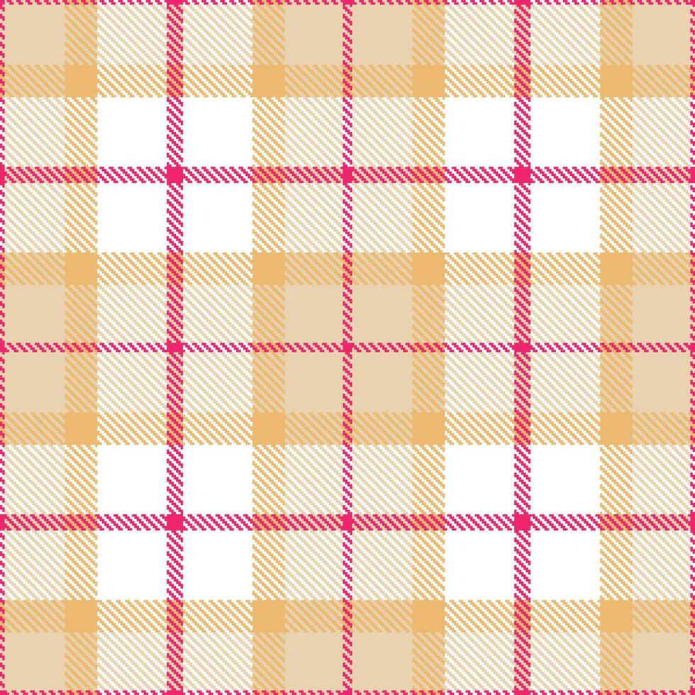 Muted Cerise and Soft Light Peach Seamless Tartan Textile Design vector