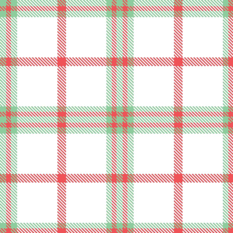 Soft Hospital Green and Pale Grapefruit Seamless Tartan Textile Design vector