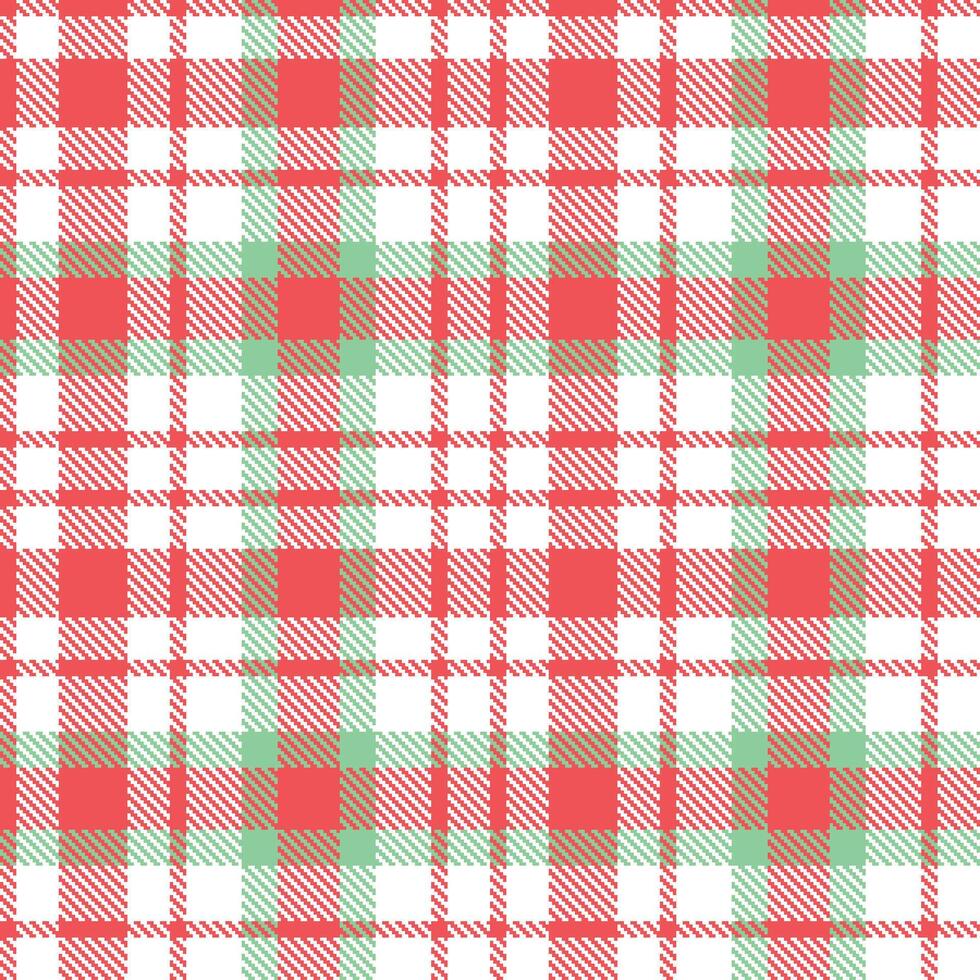 Metallic Grapefruit Seamless Tartan with Bright White accents Textile Design vector