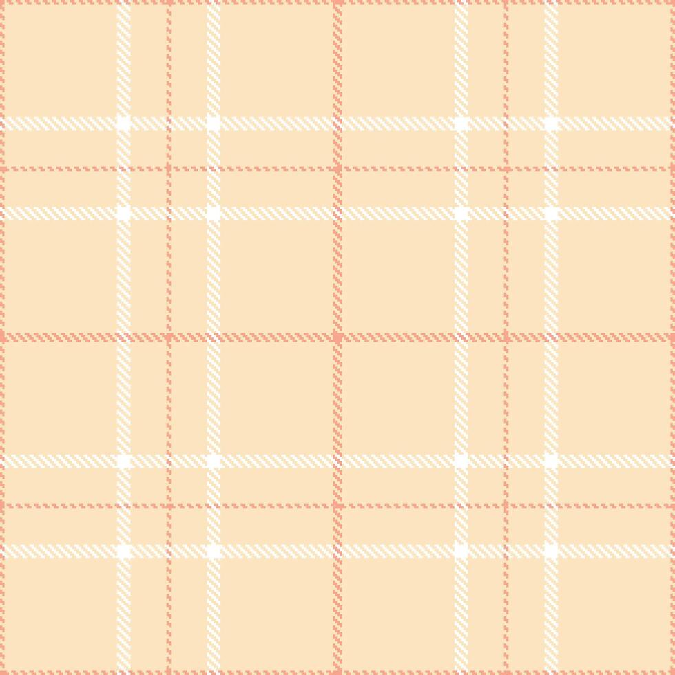 Modern Light Light Peach Seamless Tartan Textile Design 2 vector