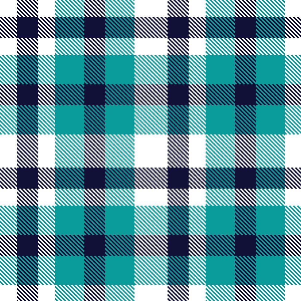 Deep White Seamless Tartan with Iridescent Dark Navy accents Textile Design vector
