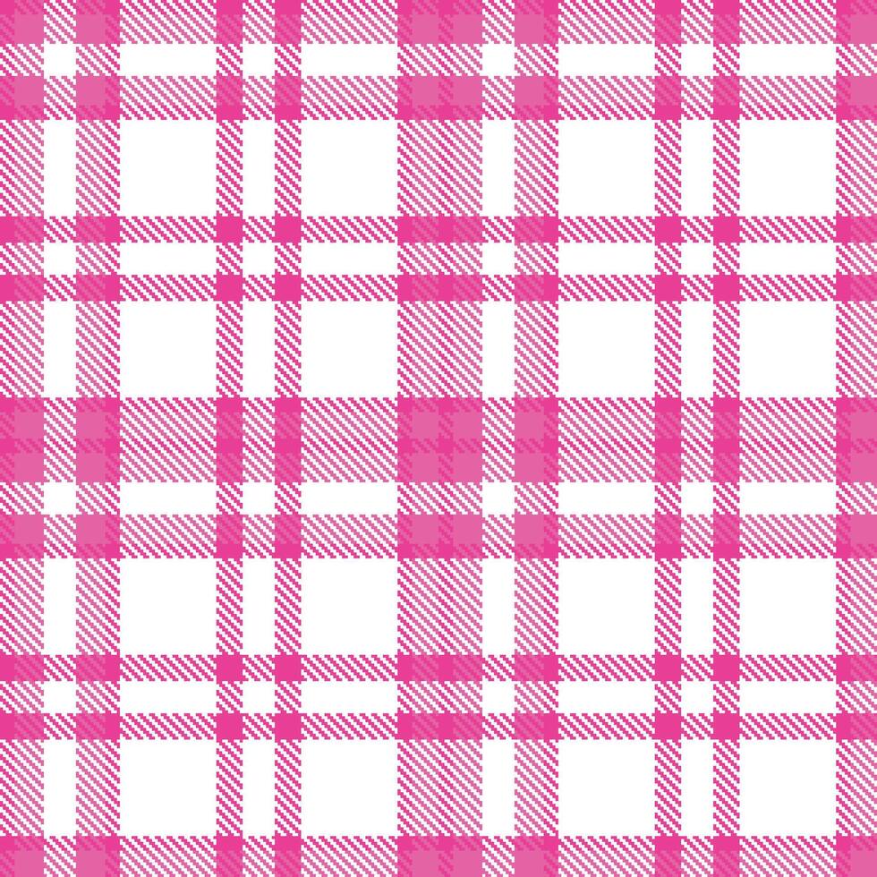 Modern Seamless Tartan in Pale Bright Pink tones Textile Design vector