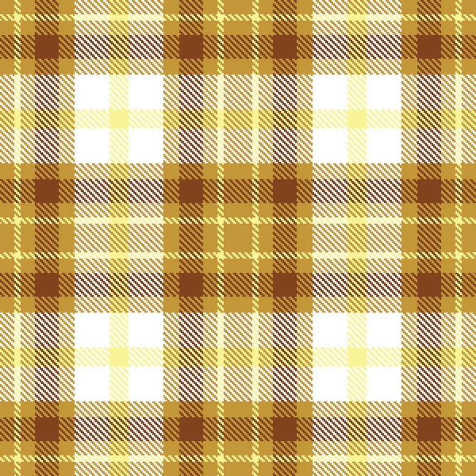 Modern Seamless Tartan in Deep Yellowy Brown tones Textile Design vector