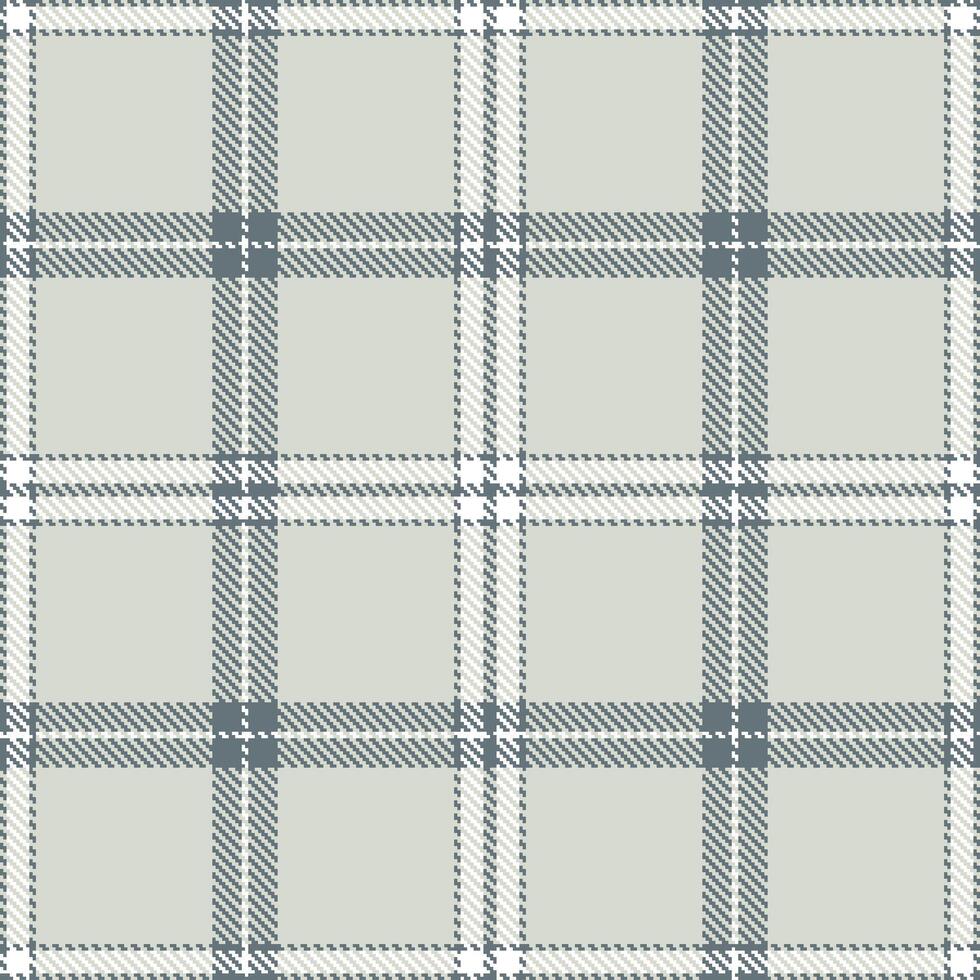 Deep Battleship Grey and Metallic White Seamless Tartan Textile Design vector