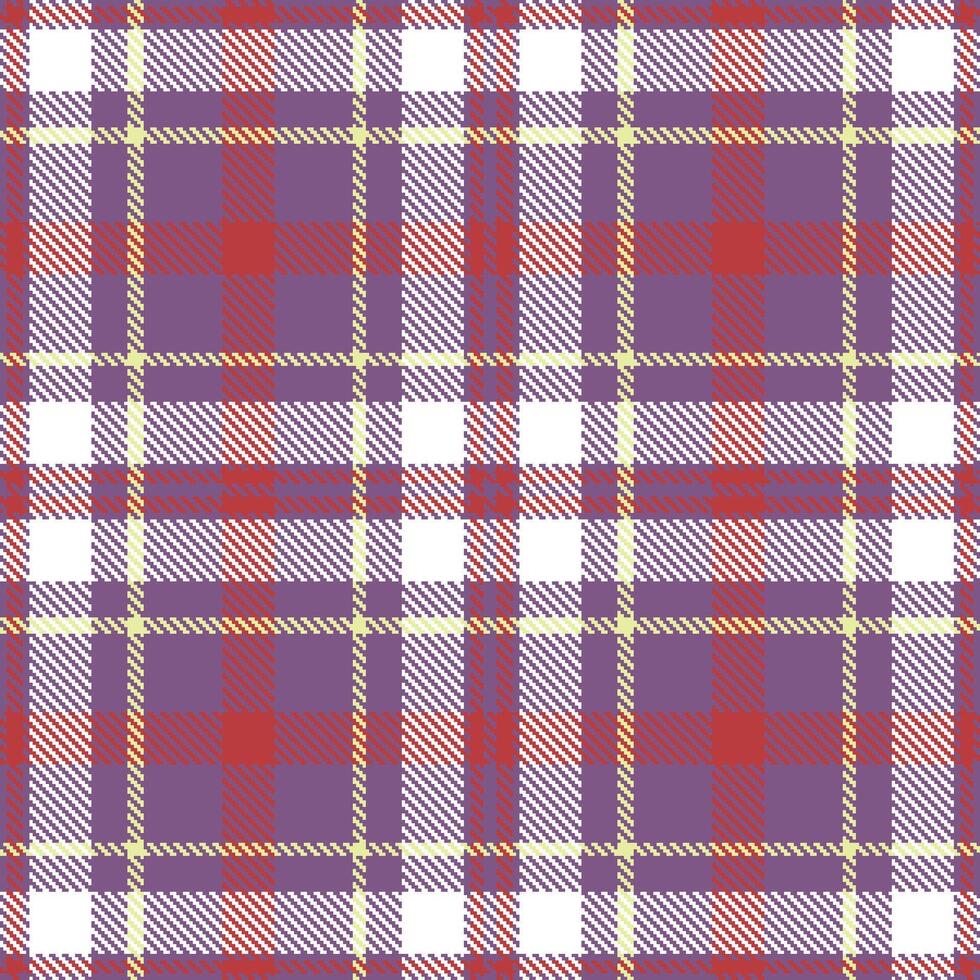 Modern Vivid Muted Purple Seamless Tartan Textile Design vector