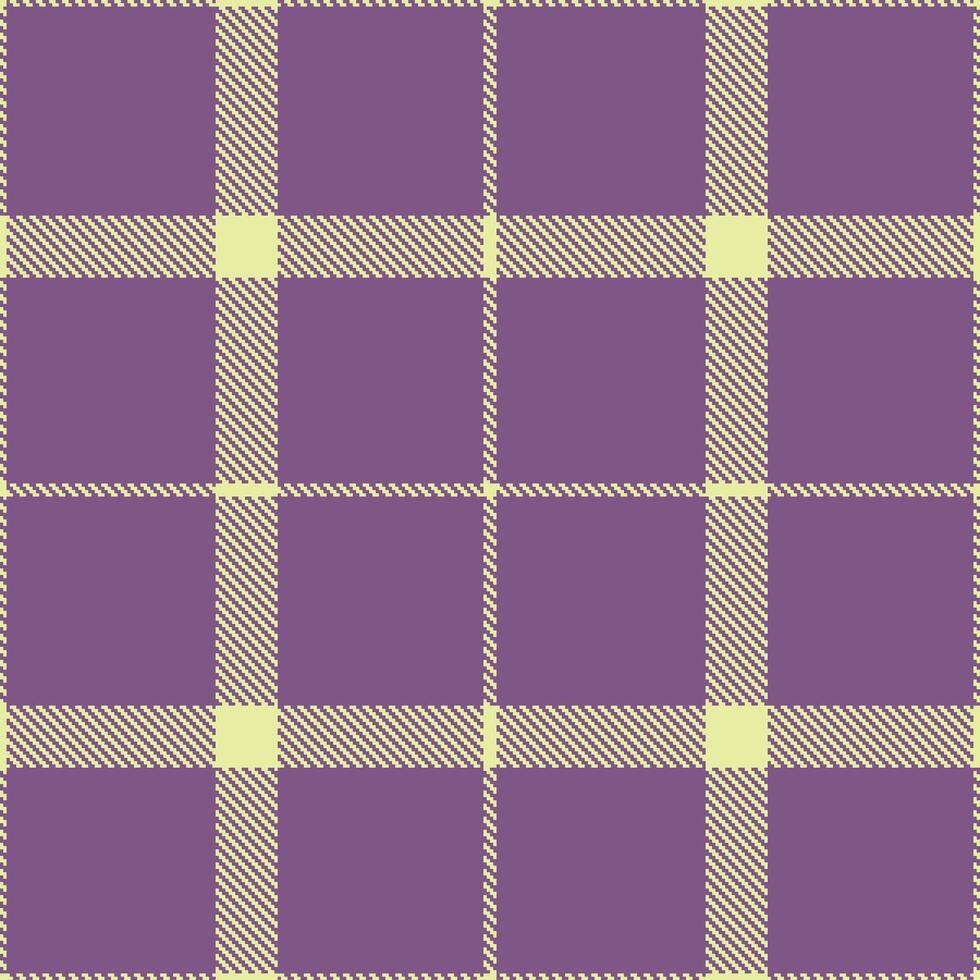 Metallic Light Khaki Seamless Tartan with Neon Muted Purple accents Textile Design vector