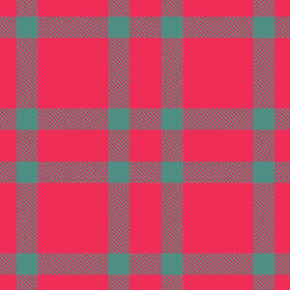 Warm Red Pink Seamless Tartan with Dusty Dusty Teal accents Textile Design vector