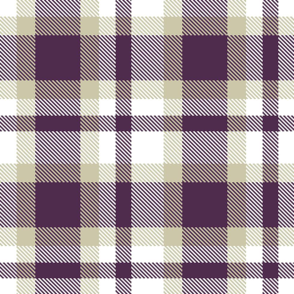 Cool White and Warm Putty Seamless Tartan Textile Design vector