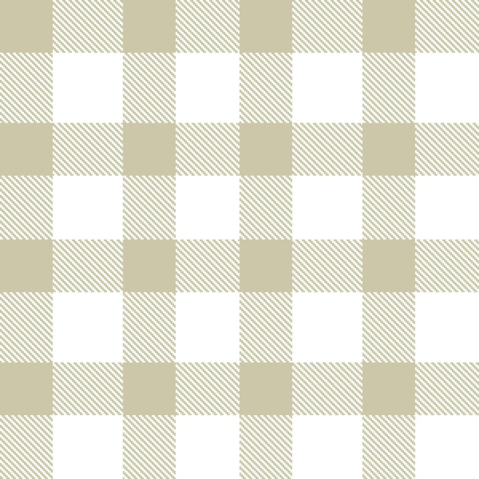Rich Putty Seamless Tartan with Warm White accents Textile Design vector