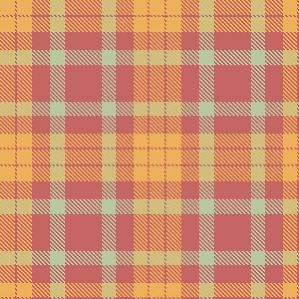 Modern Seamless Tartan in Deep Dark Salmon tones Textile Design 2 vector