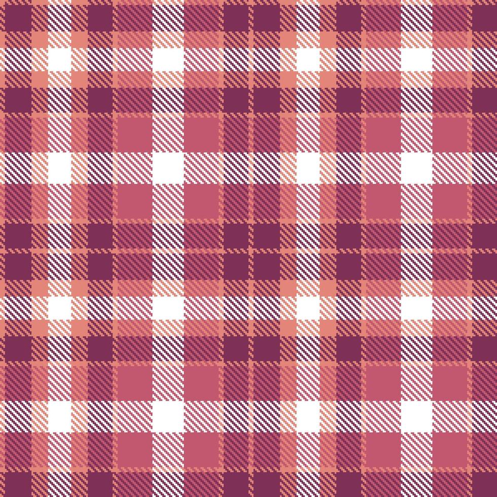 Modern Seamless Tartan in Metallic Peachy Pink tones Textile Design vector