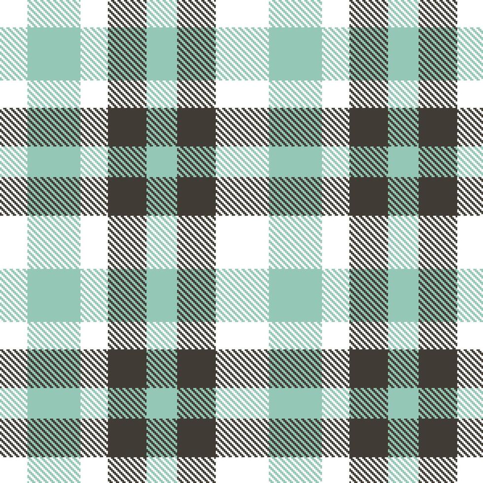 Soft White Seamless Tartan with Vivid Pale Teal accents Textile Design vector