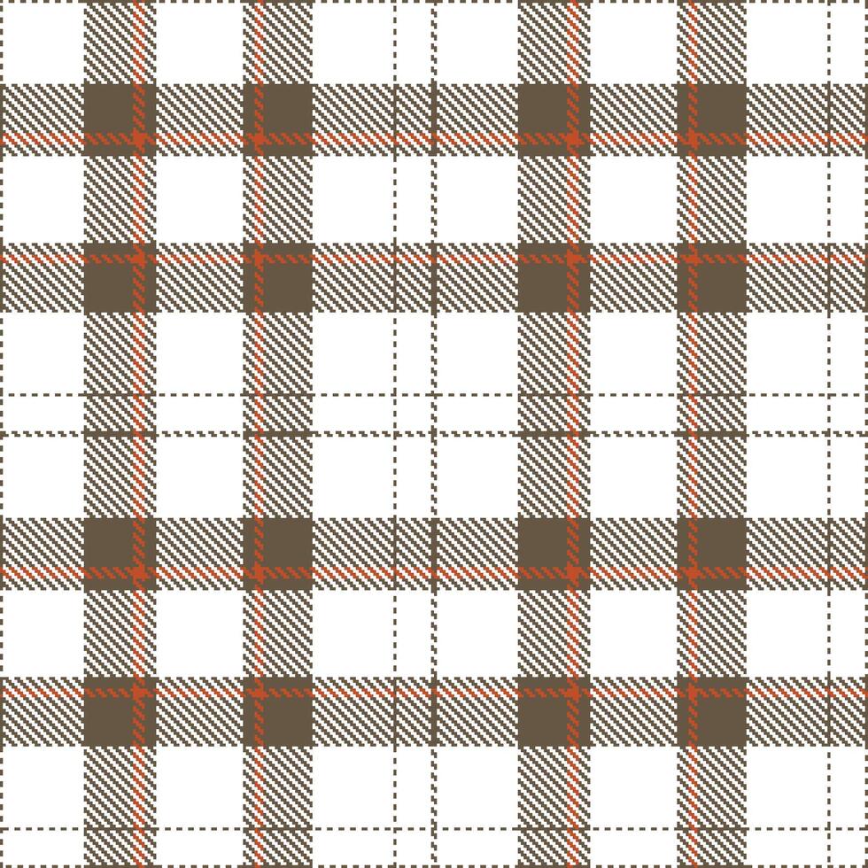 Vivid Greyish Brown Seamless Tartan with Deep White accents Textile Design vector