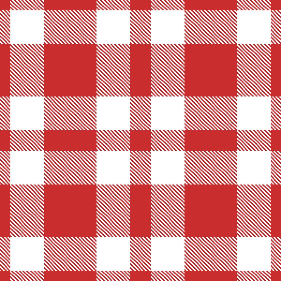 Smoky Scarlet and Cool White Seamless Tartan Textile Design vector