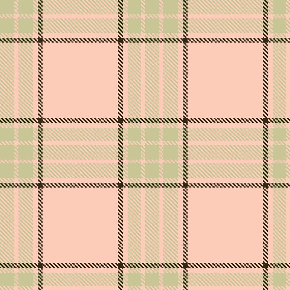 Modern Seamless Tartan in Cool Light Peach tones Textile Design 2 vector