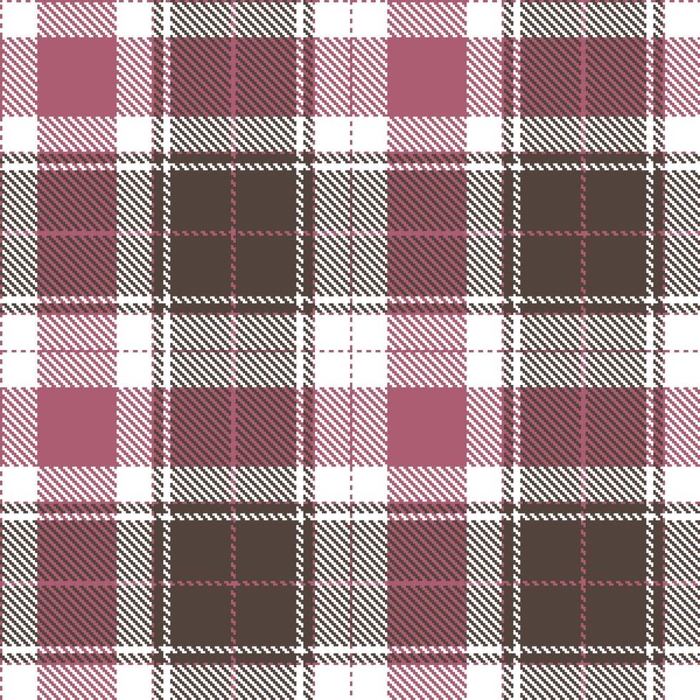 Light Dusky Rose and Deep White Seamless Tartan Textile Design vector