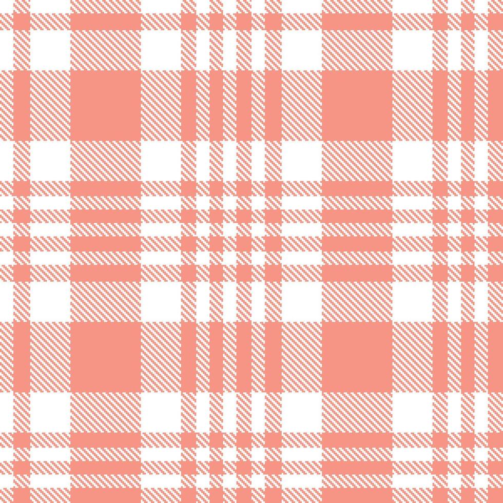 Pale White Seamless Tartan with Warm Peachy Pink accents Textile Design vector