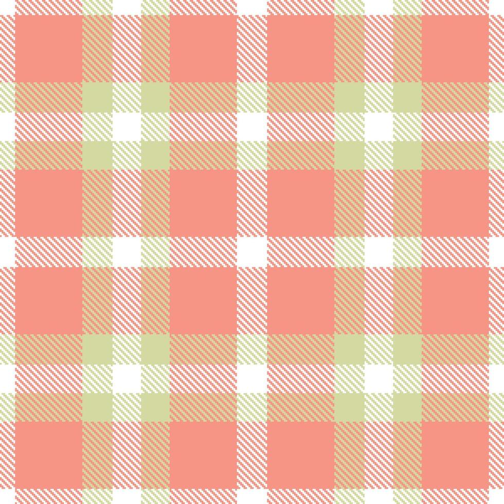 Cool White Seamless Tartan with Warm Peachy Pink accents Textile Design vector