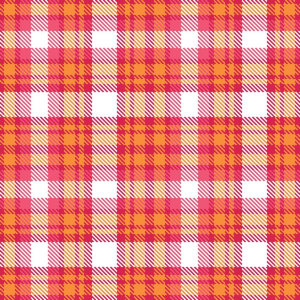 Deep Lipstick and Cool Dusty Orange Seamless Tartan Textile Design vector
