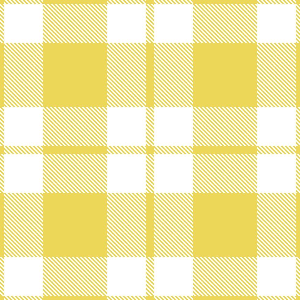 Warm Dull Yellow Seamless Tartan with Vivid White accents Textile Design vector
