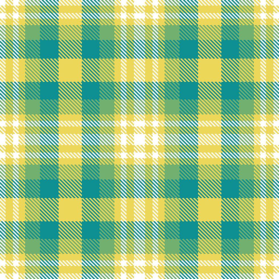 Rich Dull Yellow Seamless Tartan with Deep White accents Textile Design vector