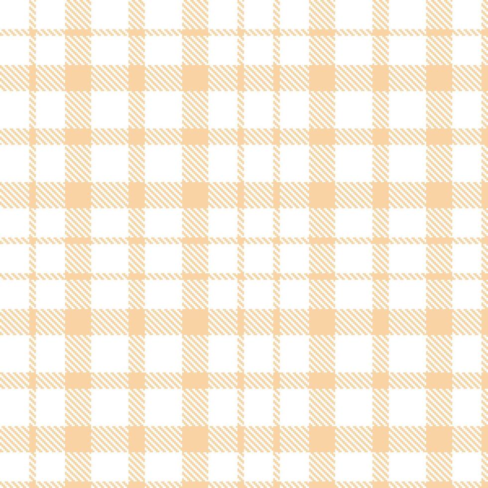 Deep White and Bright Light Peach Seamless Tartan Textile Design vector