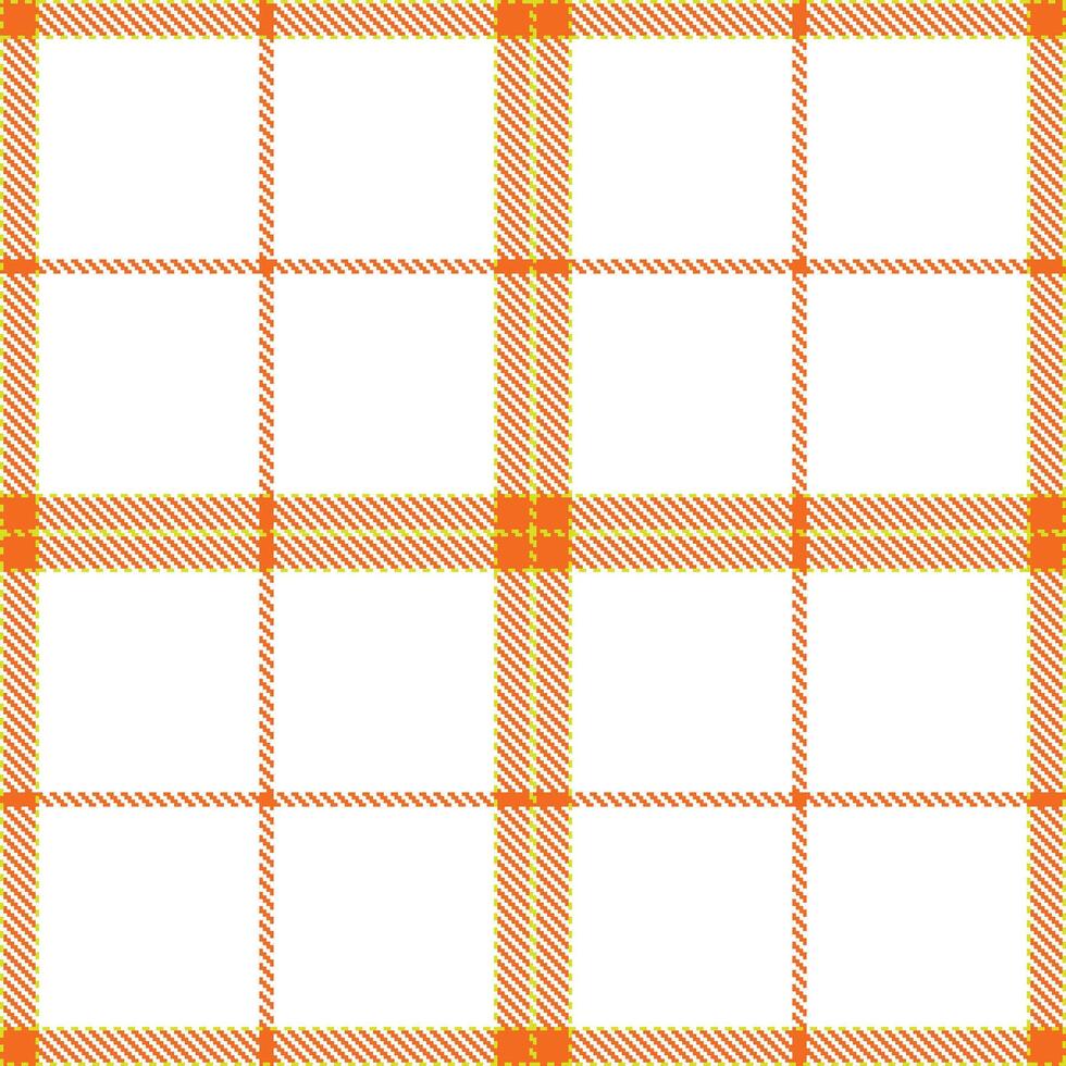 Dusty Lime Yellow and Light Orange Seamless Tartan Textile Design vector