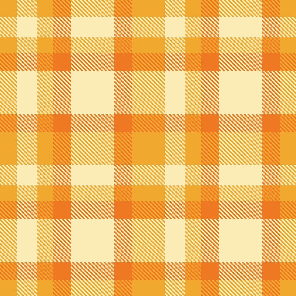 Modern Light Butterscotch Seamless Tartan Textile Design vector
