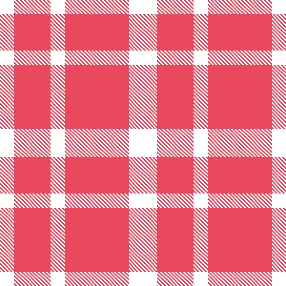 Warm White and Rich Faded Red Seamless Tartan Textile Design vector