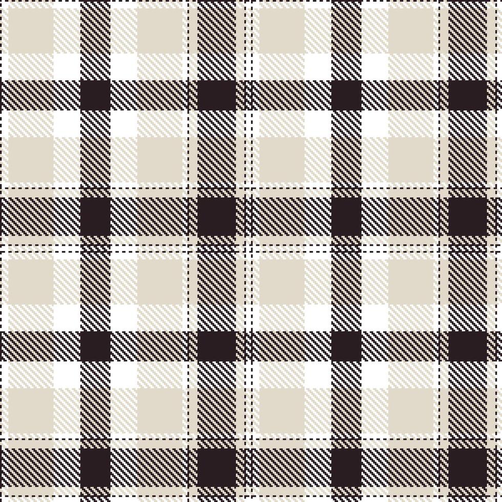 Modern Light Very Dark Brown Seamless Tartan Textile Design 2 vector