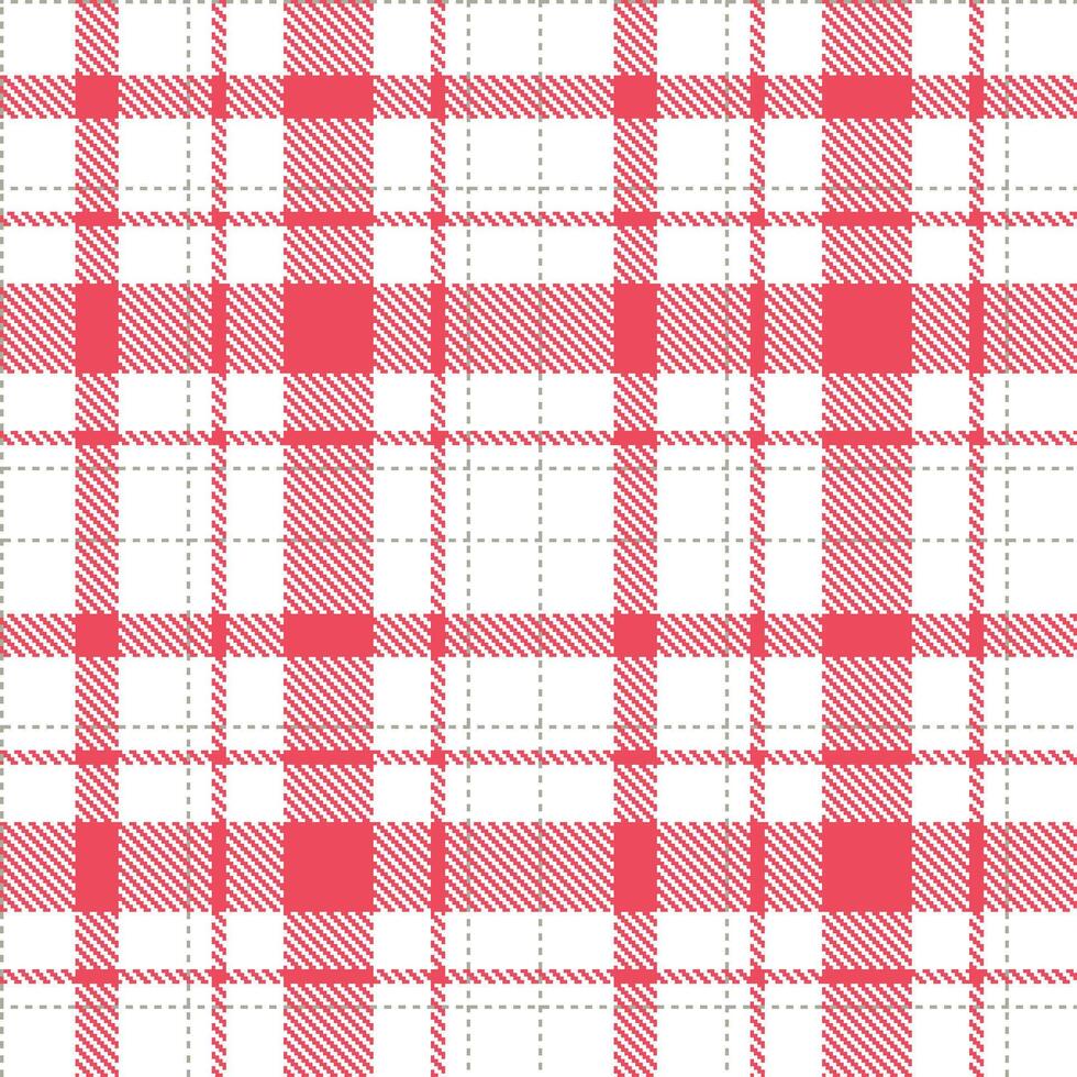Deep White and Deep Watermelon Seamless Tartan Textile Design vector