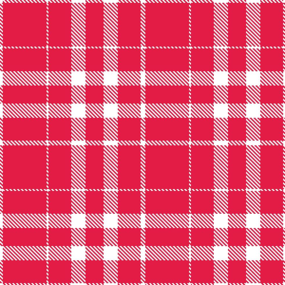 Rich White Seamless Tartan with Muted Pinkish Red accents Textile Design vector