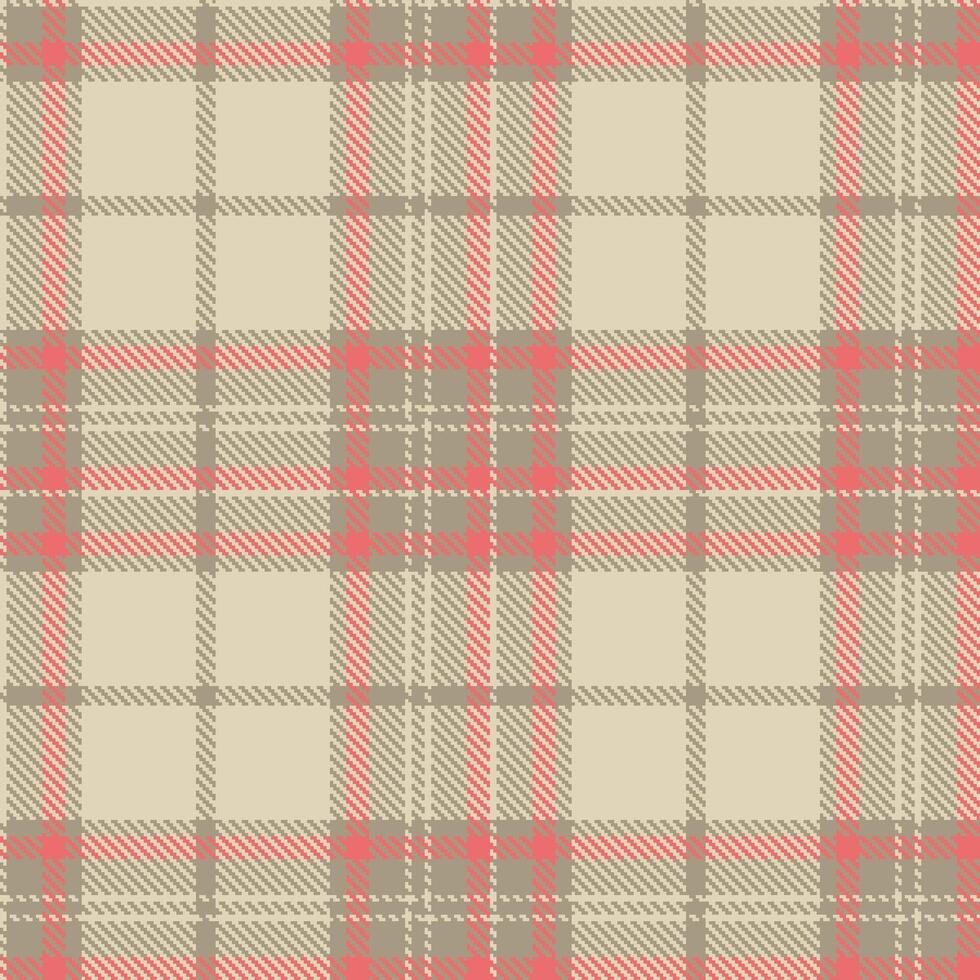 Modern Seamless Tartan in Warm Stone tones Textile Design vector