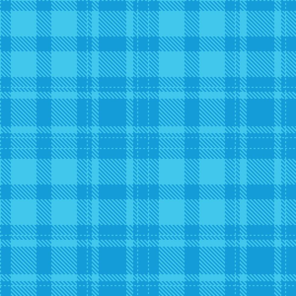 Modern Seamless Tartan in Dark Neon Blue tones Textile Design vector