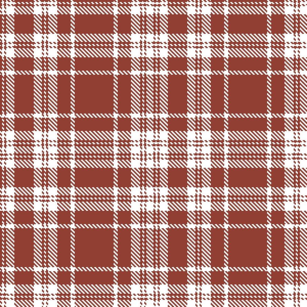 Rich Reddish Brown Seamless Tartan with Iridescent White accents Textile Design vector