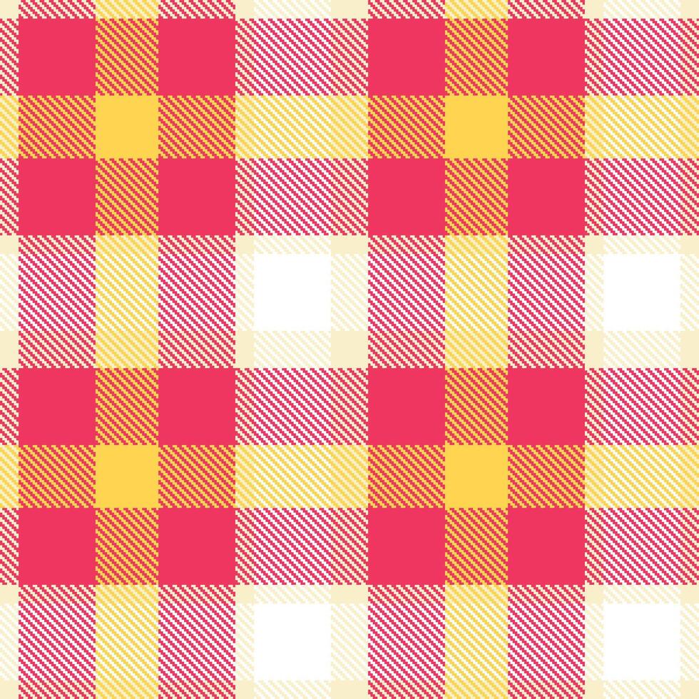 Rich Pale Seamless Tartan with Soft Red Pink accents Textile Design vector