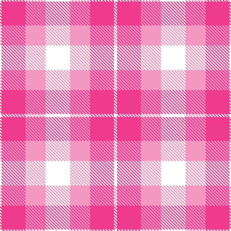 Smoky White and Dark Strong Pink Seamless Tartan Textile Design vector