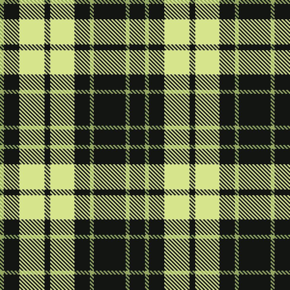 Soft Almost Black and Warm Tan Green Seamless Tartan Textile Design vector