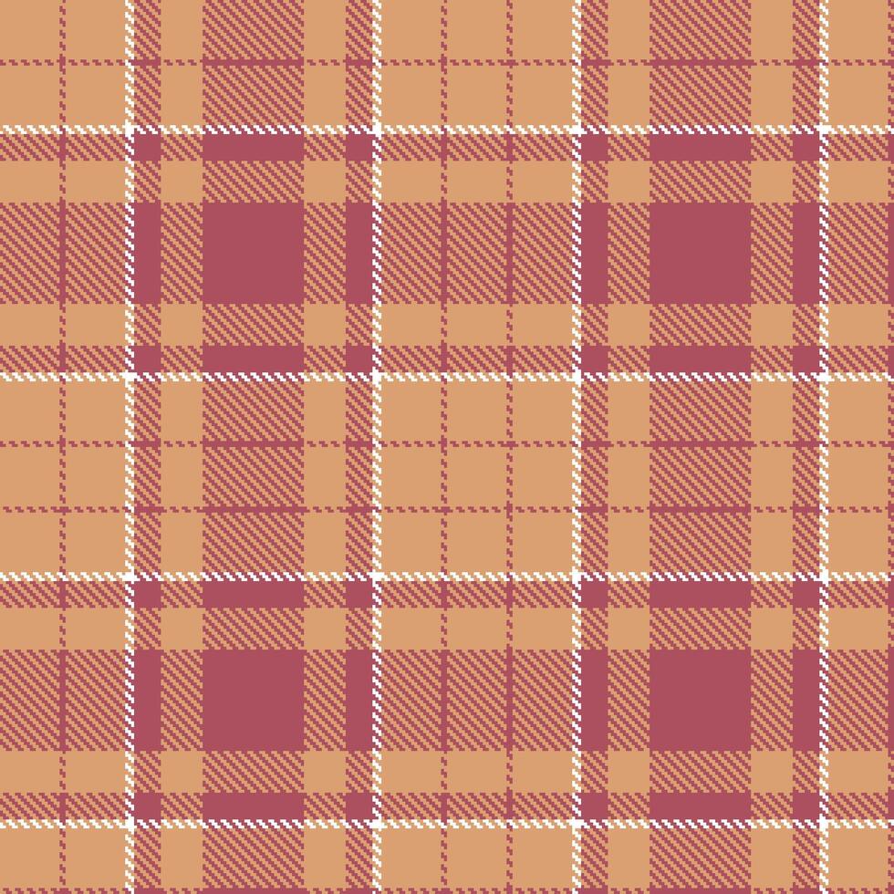 Modern Light Fawn Seamless Tartan Textile Design vector