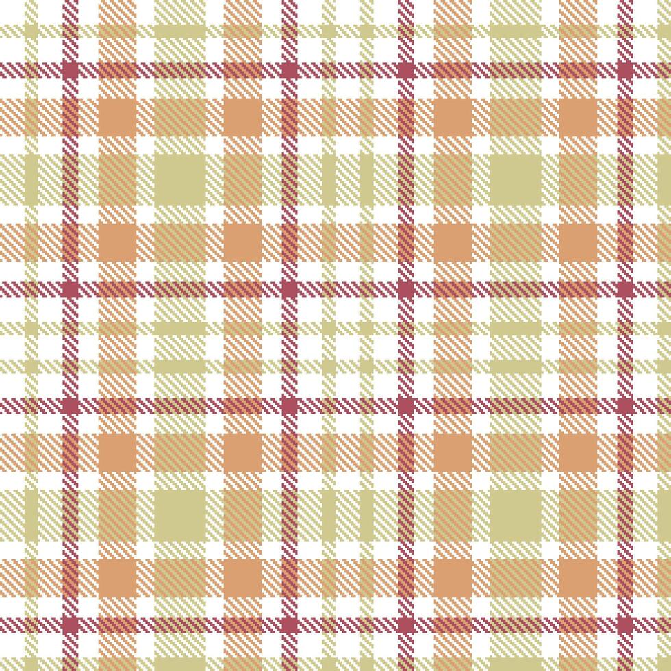 Cool White Seamless Tartan with Soft Beige accents Textile Design vector