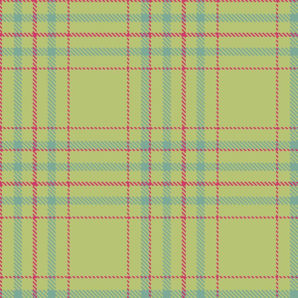 Cool Greenish Tan Seamless Tartan with Pale Dark Pink accents Textile Design vector