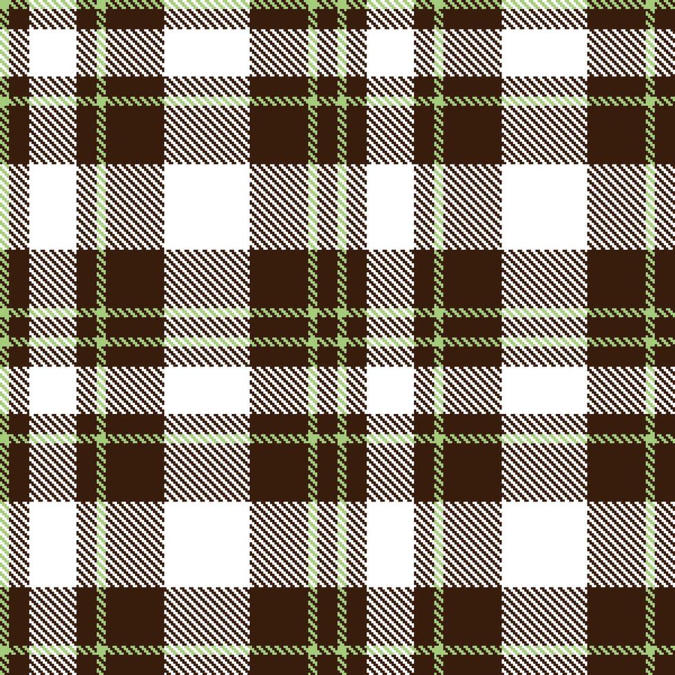 Smoky Chocolate and Pastel Light Moss Green Seamless Tartan Textile Design vector