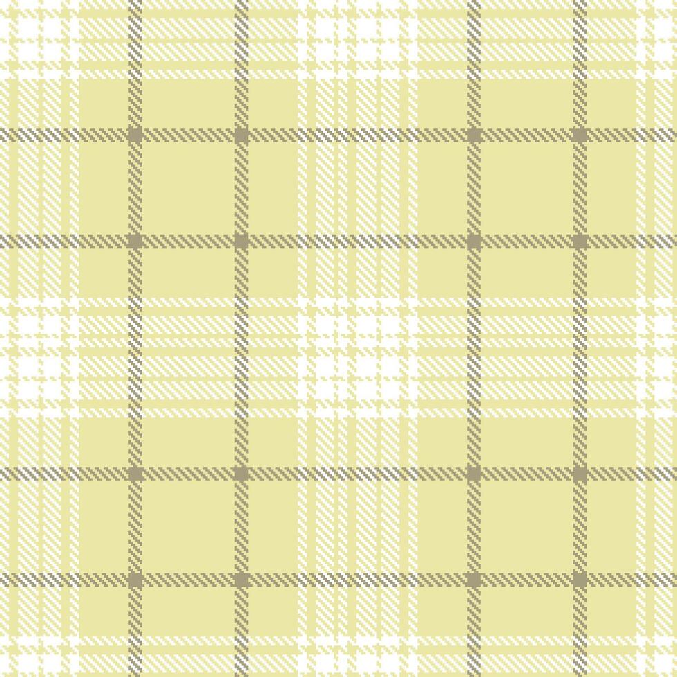 Bright Light Tan Seamless Tartan with Warm White accents Textile Design vector