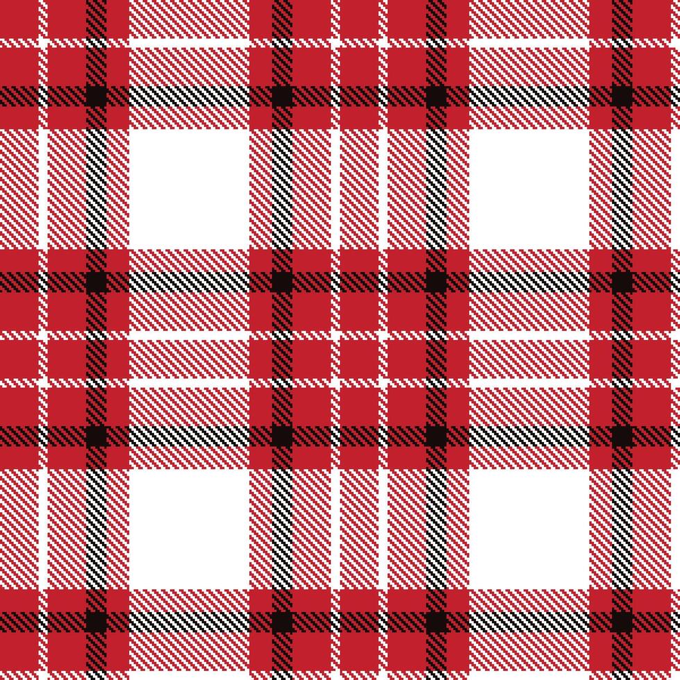 Smoky Lipstick Red Seamless Tartan with Deep White accents Textile Design vector