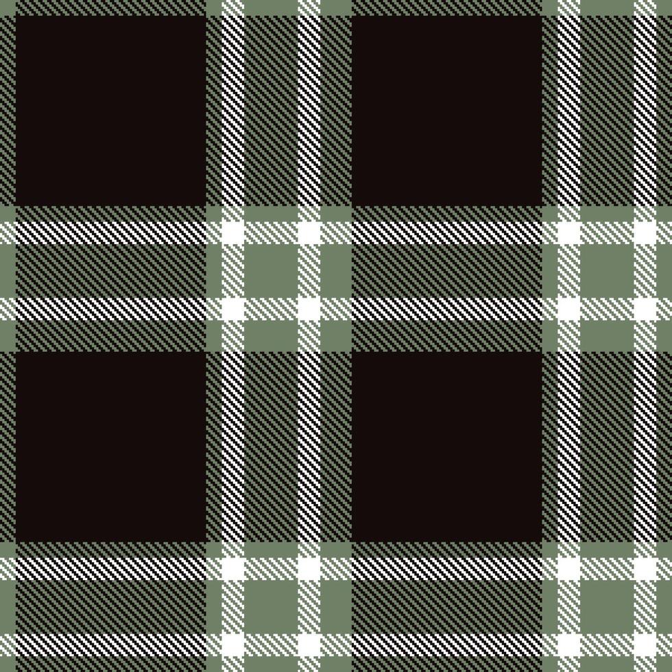 Soft Green Grey and Dark White Seamless Tartan Textile Design vector
