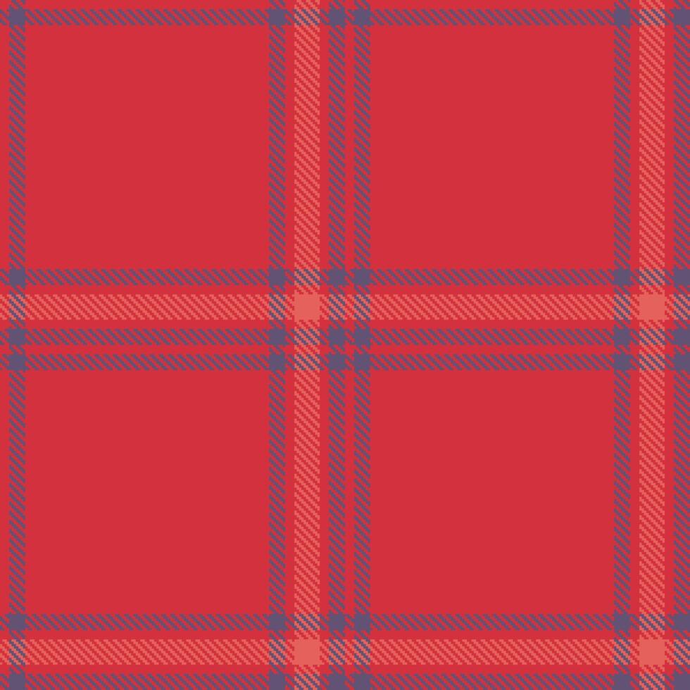 Modern Seamless Tartan in Iridescent Lipstick Red tones Textile Design vector