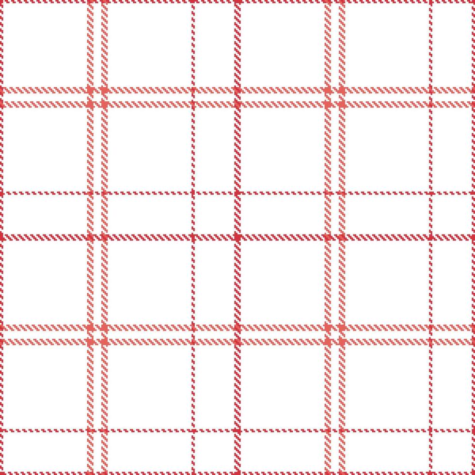 Dusty White and Muted Lipstick Red Seamless Tartan Textile Design vector