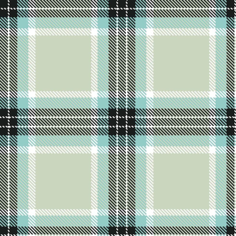 Pale White and Metallic Almost Black Seamless Tartan Textile Design vector